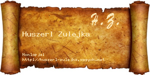 Huszerl Zulejka névjegykártya